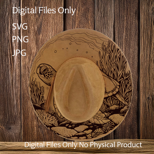 Hat Laser Burning Designs – Digital Download (SVG, PNG, JPG 300dpi), Turtle, 2030