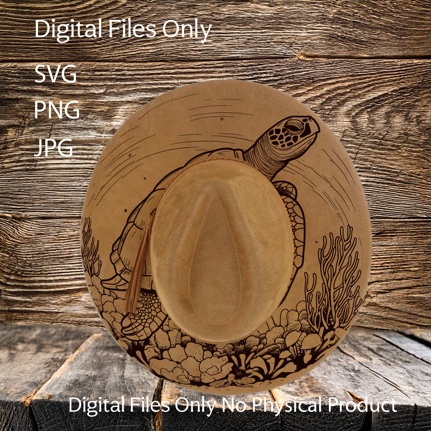 Hat Laser Burning Designs – Digital Download (SVG, PNG, JPG 300dpi), Turtle, 2031