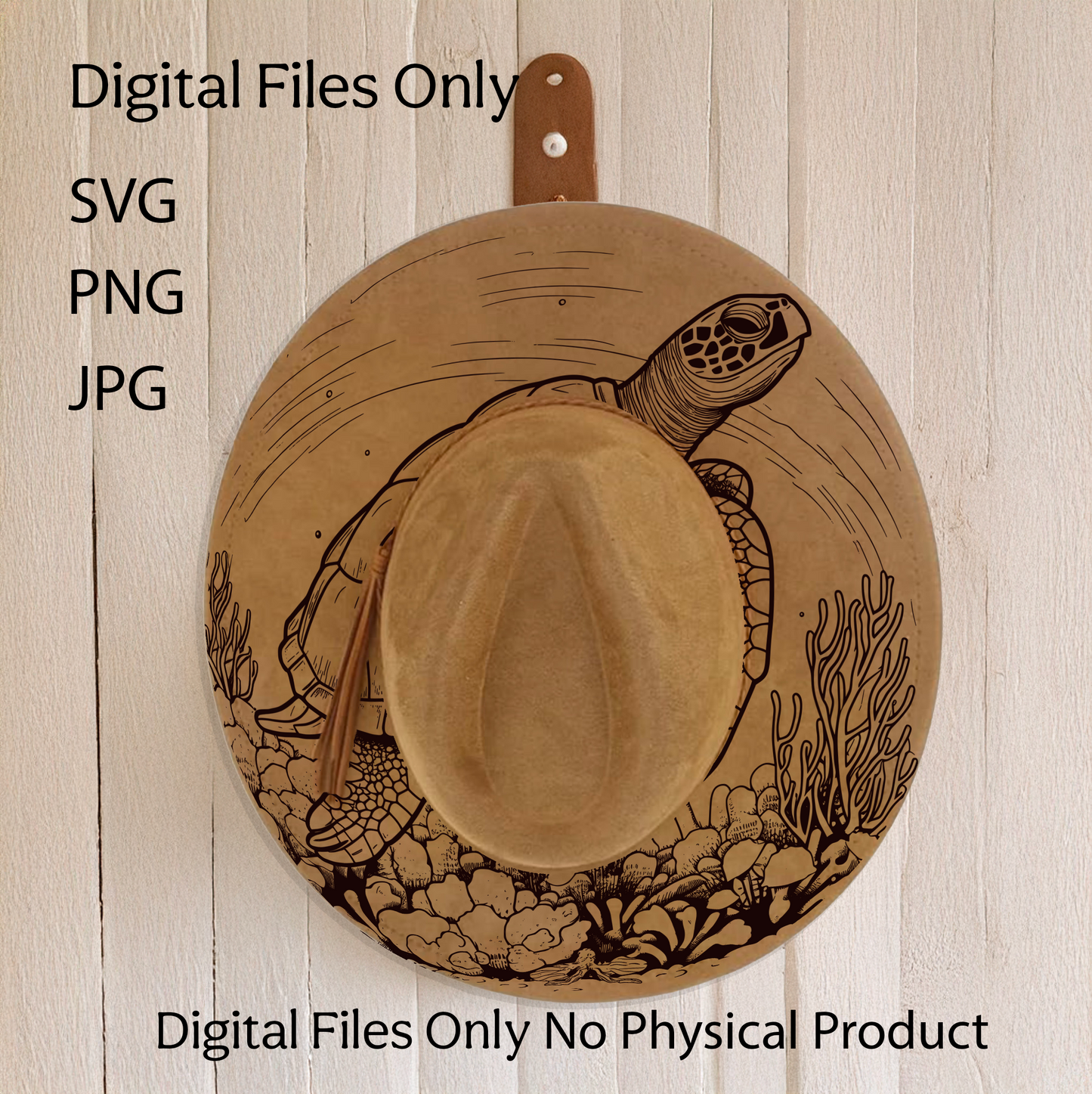 Hat Laser Burning Designs – Digital Download (SVG, PNG, JPG 300dpi), Turtle, 2031