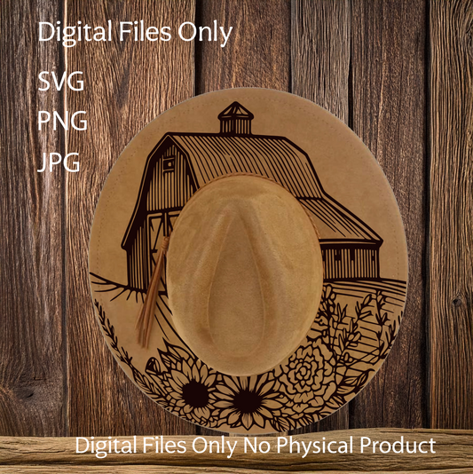 Hat Laser Burning Designs – Digital Download (SVG, PNG, JPG 300dpi), Sunflowers, 2032