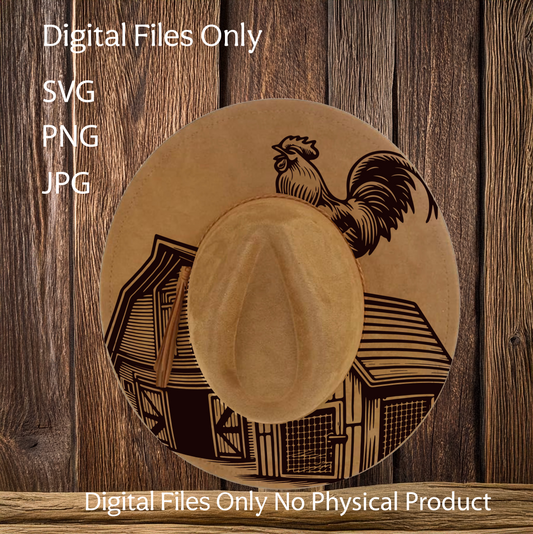 Hat Laser Burning Designs – Digital Download (SVG, PNG, JPG 300dpi), Life on the Farm, 2033