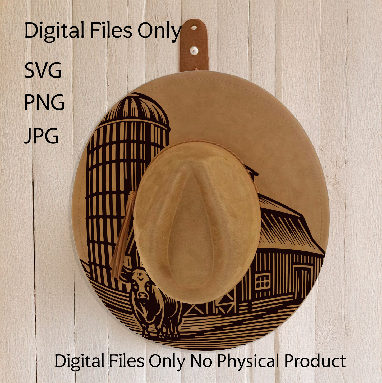 Hat Laser Burning Designs – Digital Download (SVG, PNG, JPG 300dpi), Life on the Farm, 2034