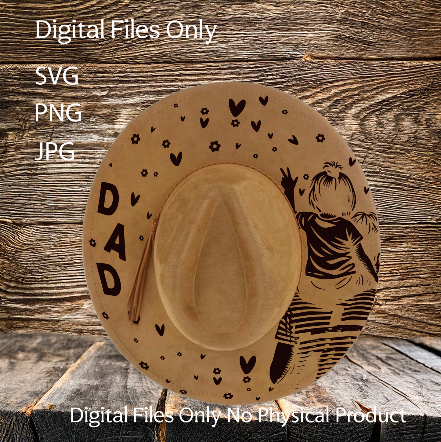 Hat Laser Burning Designs – Digital Download (SVG, PNG, JPG 300dpi), Dad, 2036