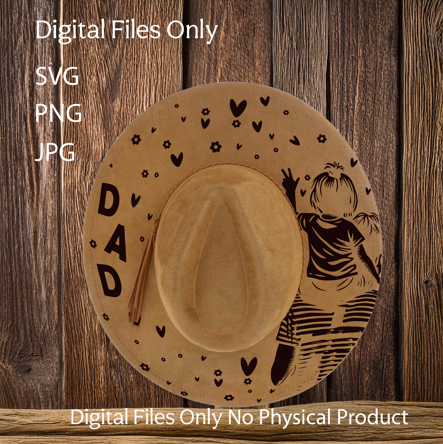 Hat Laser Burning Designs – Digital Download (SVG, PNG, JPG 300dpi), Dad, 2036
