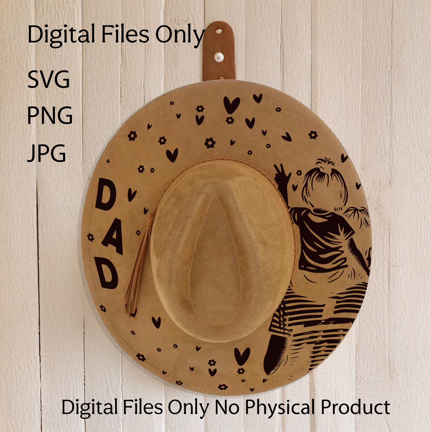 Hat Laser Burning Designs – Digital Download (SVG, PNG, JPG 300dpi), Dad, 2036