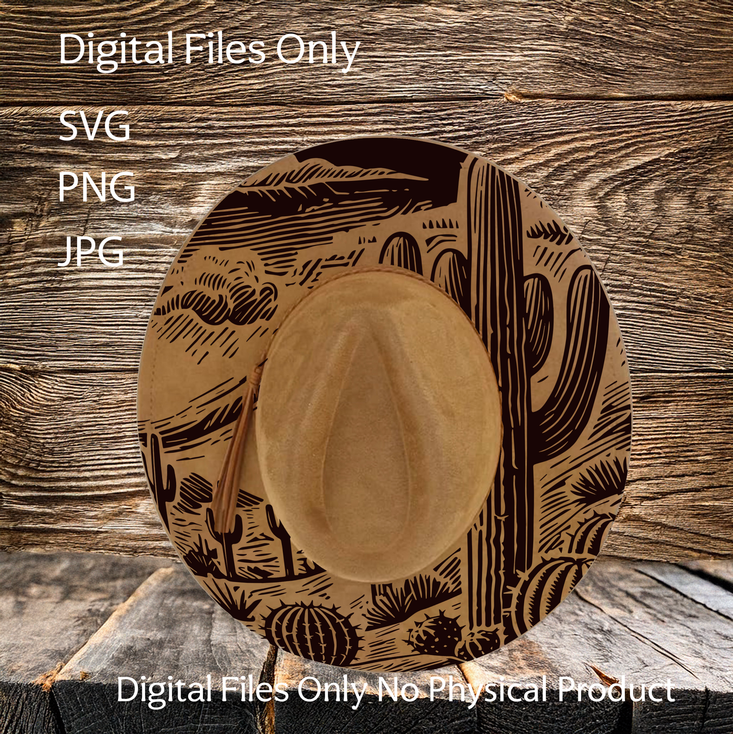 Hat Laser Burning Designs – Digital Download (SVG, PNG, JPG 300dpi), Cactus, 2037