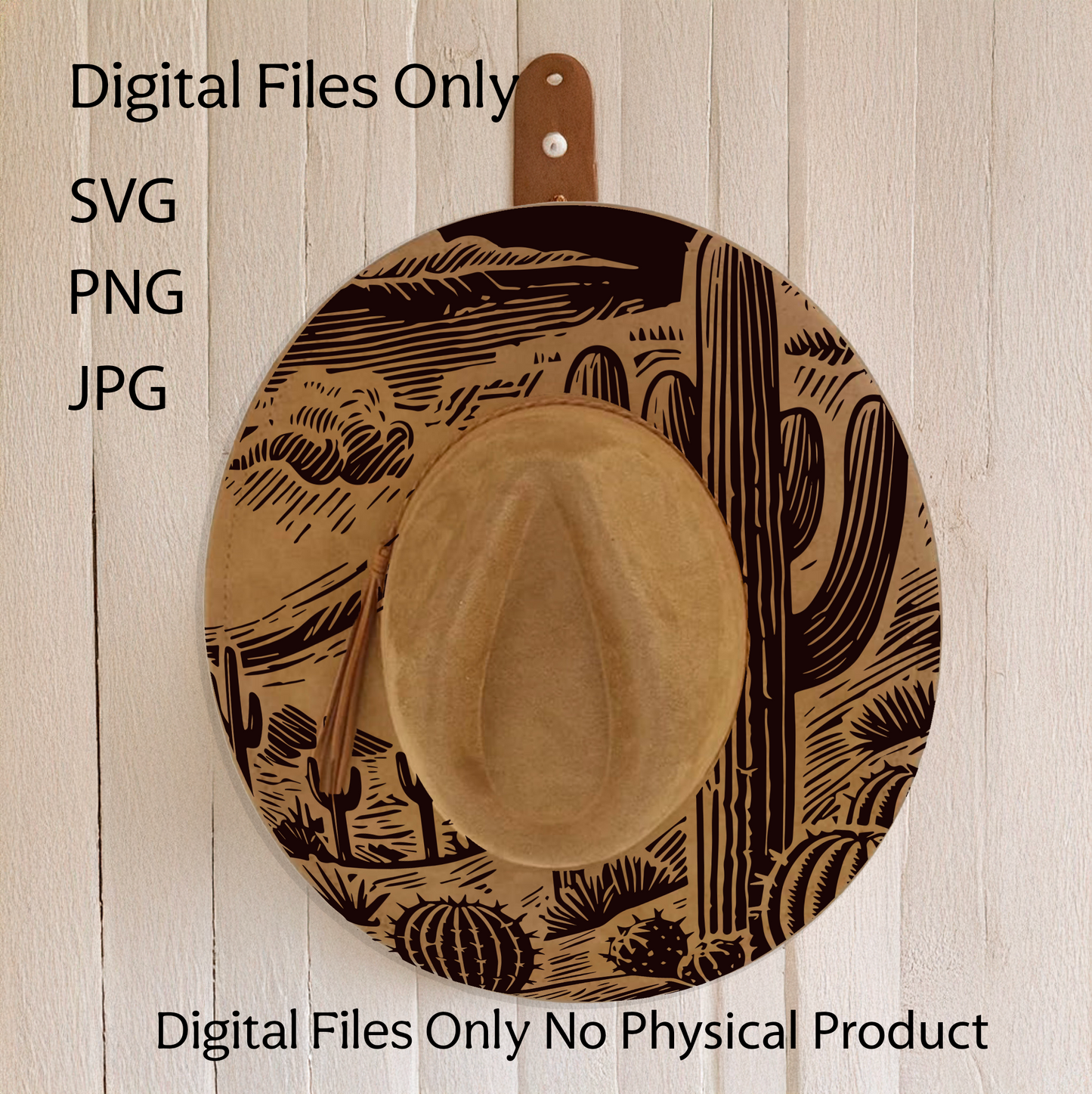 Hat Laser Burning Designs – Digital Download (SVG, PNG, JPG 300dpi), Cactus, 2037