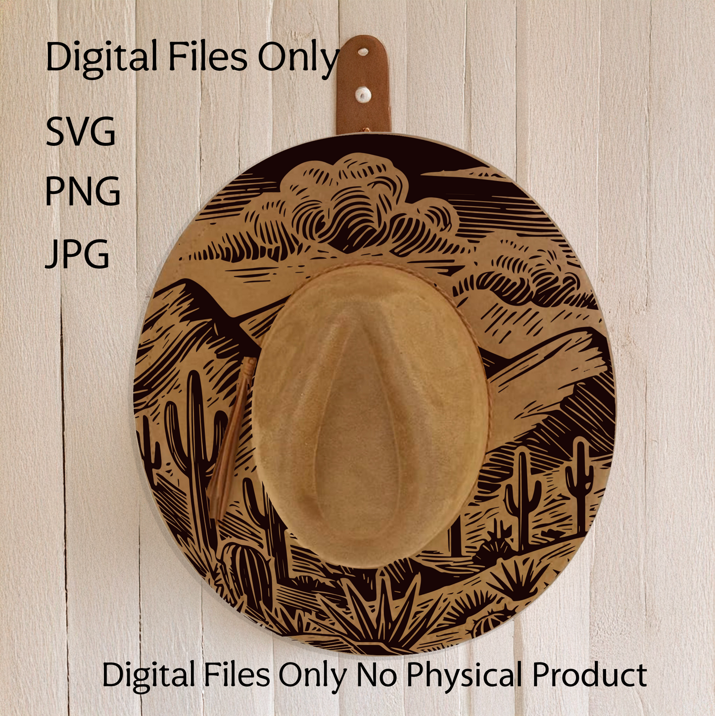 Hat Laser Burning Designs – Digital Download (SVG, PNG, JPG 300dpi), Cactus, 2038