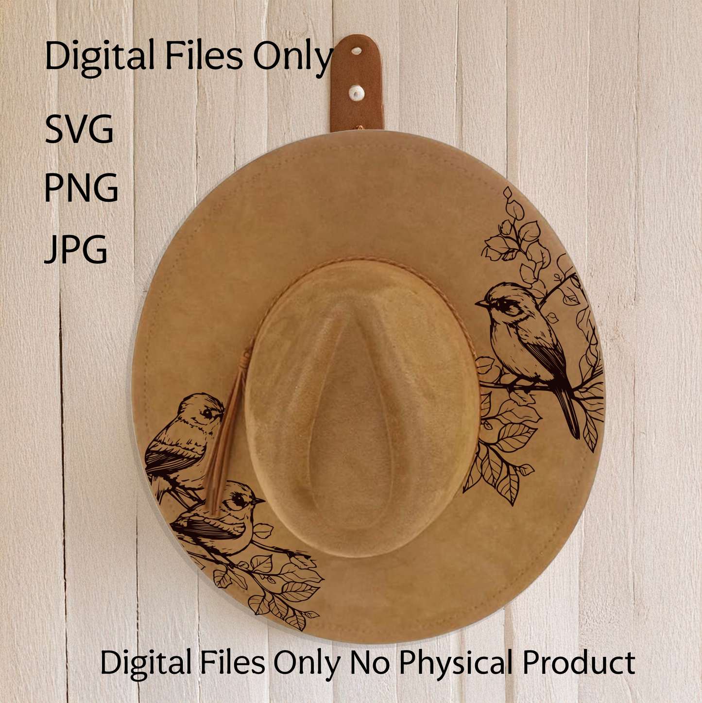 Hat Laser Burning Designs – Digital Download (SVG, PNG, JPG 300dpi), Birds, 2039