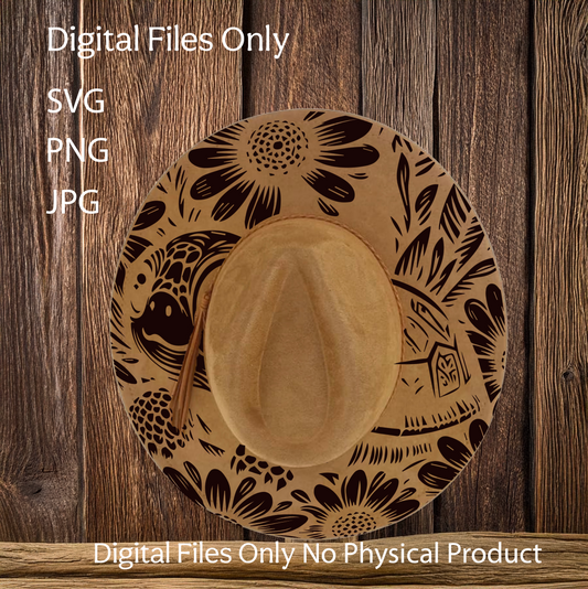 Hat Laser Burning Designs – Digital Download (SVG, PNG, JPG 300dpi), Turtle, 2045