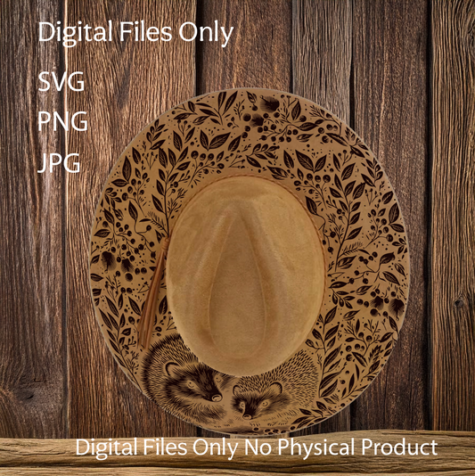 Hat Laser Burning Designs – Digital Download (SVG, PNG, JPG 300dpi), Echidna, 2047