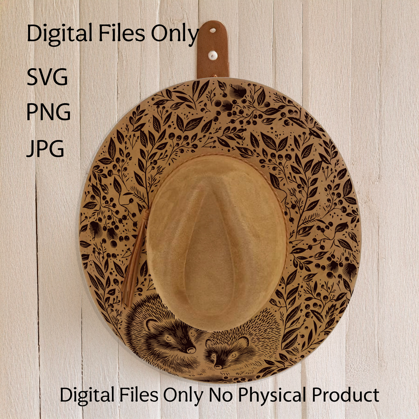 Hat Laser Burning Designs – Digital Download (SVG, PNG, JPG 300dpi), Echidna, 2047