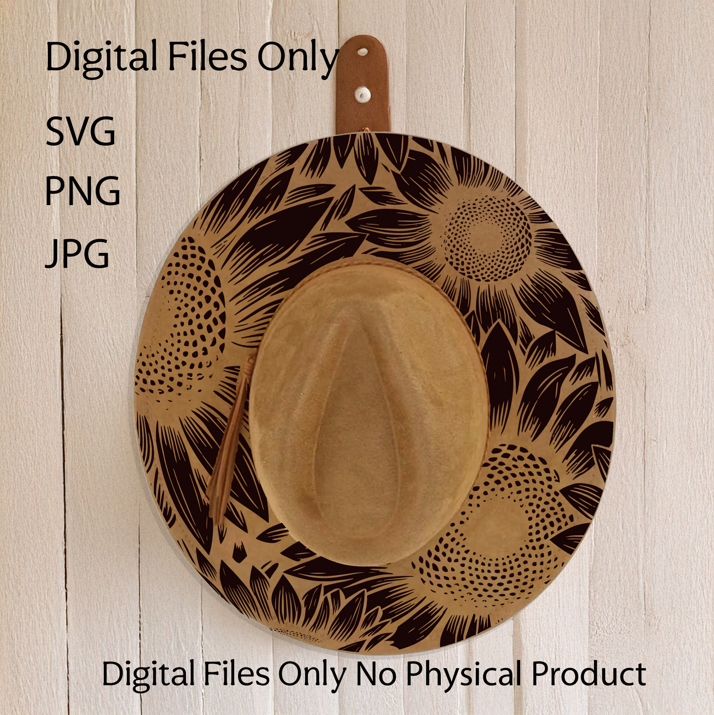 Hat Laser Burning Designs – Digital Download (SVG, PNG, JPG 300dpi), Sunflowers, 2048