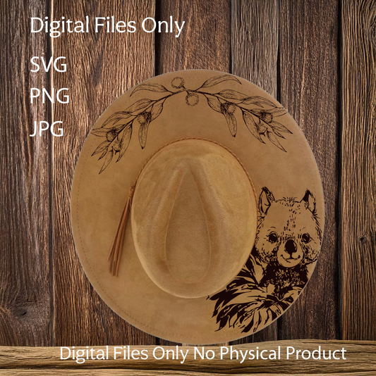 Hat Laser Burning Designs – Digital Download (SVG, PNG, JPG 300dpi), Wombat, 2050