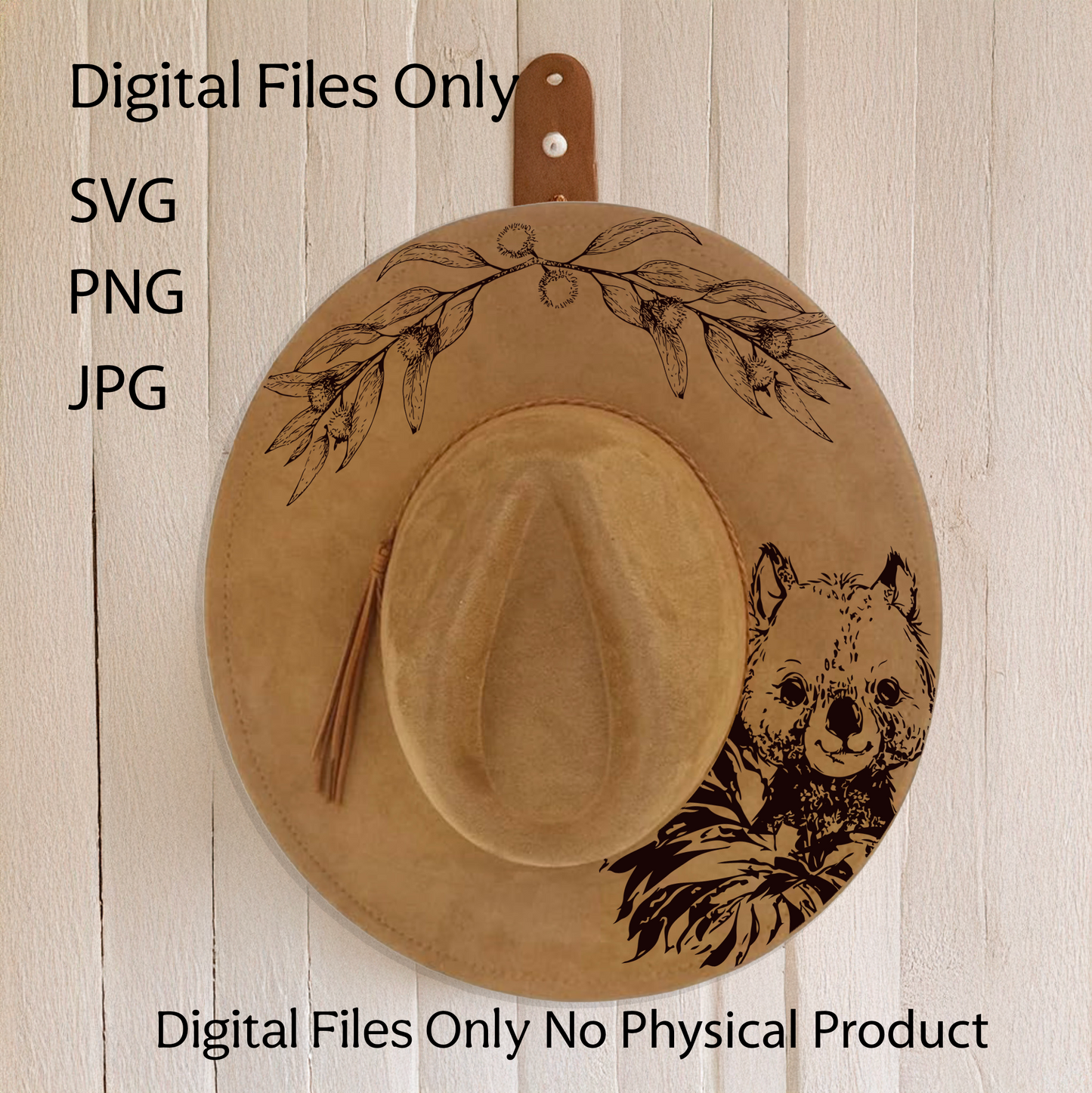 Hat Laser Burning Designs – Digital Download (SVG, PNG, JPG 300dpi), Wombat, 2050
