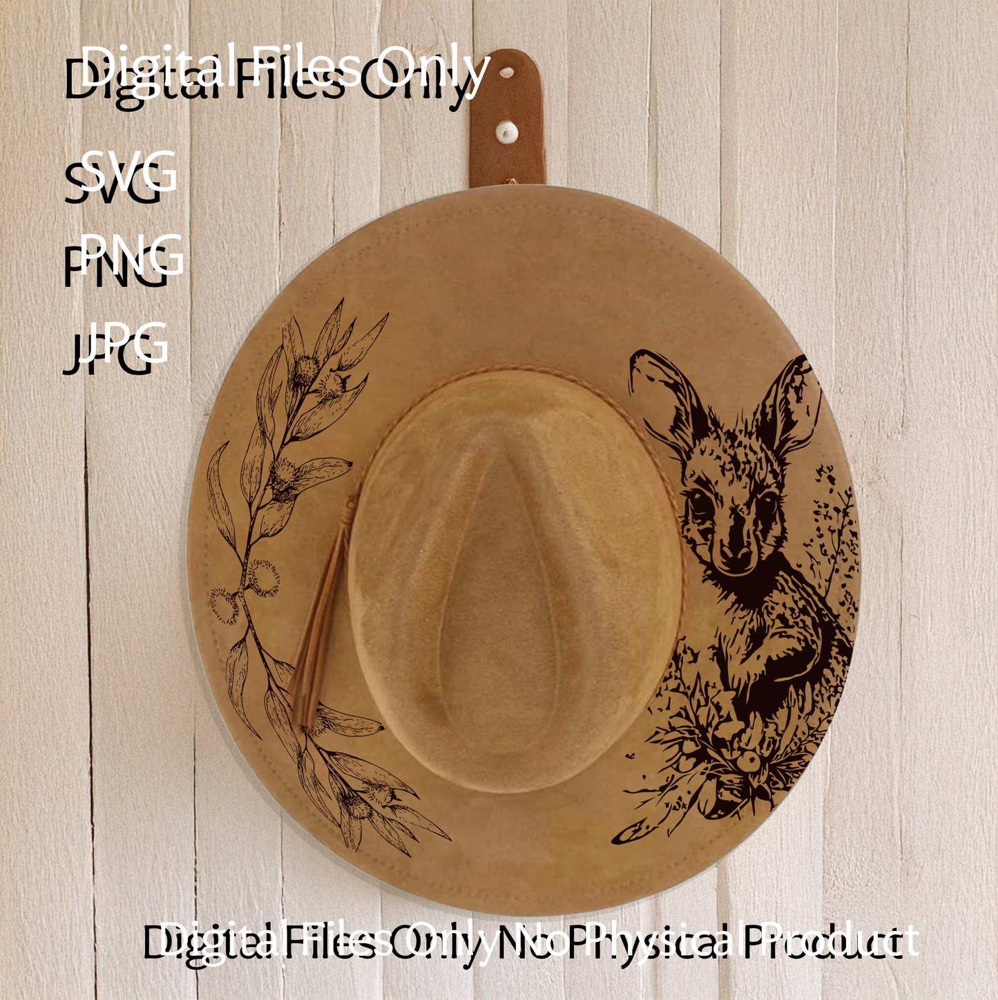 Hat Laser Burning Designs – Digital Download (SVG, PNG, JPG 300dpi), Kangaroo, 2052
