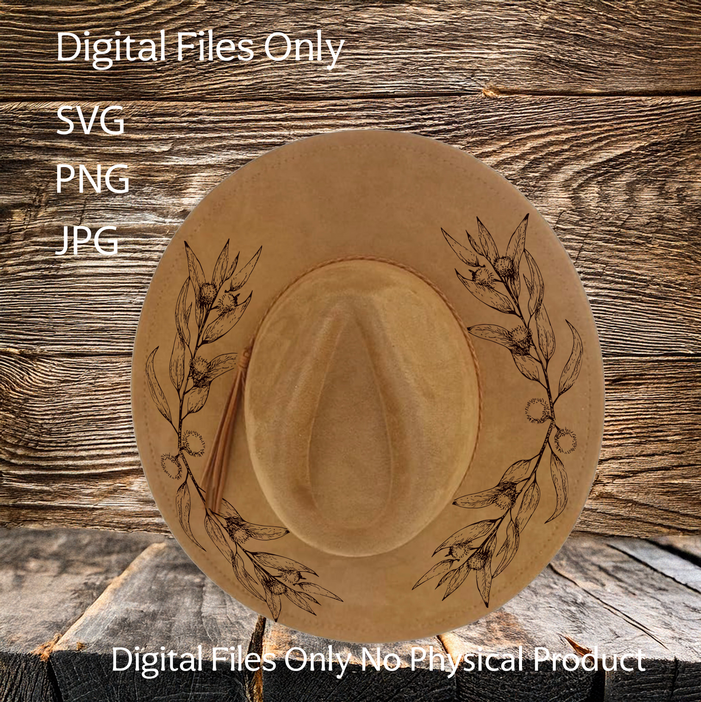 Hat Laser Burning Designs – Digital Download (SVG, PNG, JPG 300dpi), Wattle, 2059
