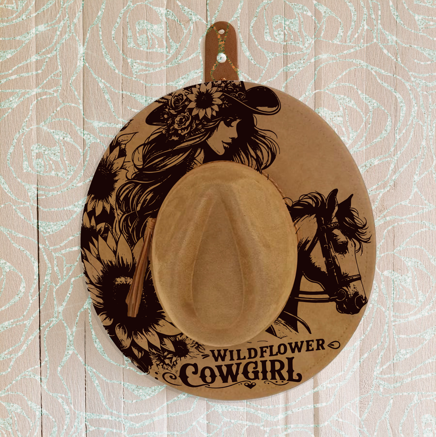 Hat Laser Burning Designs – Digital Download (SVG, PNG, JPG 300dpi), Cowgirl, 2185