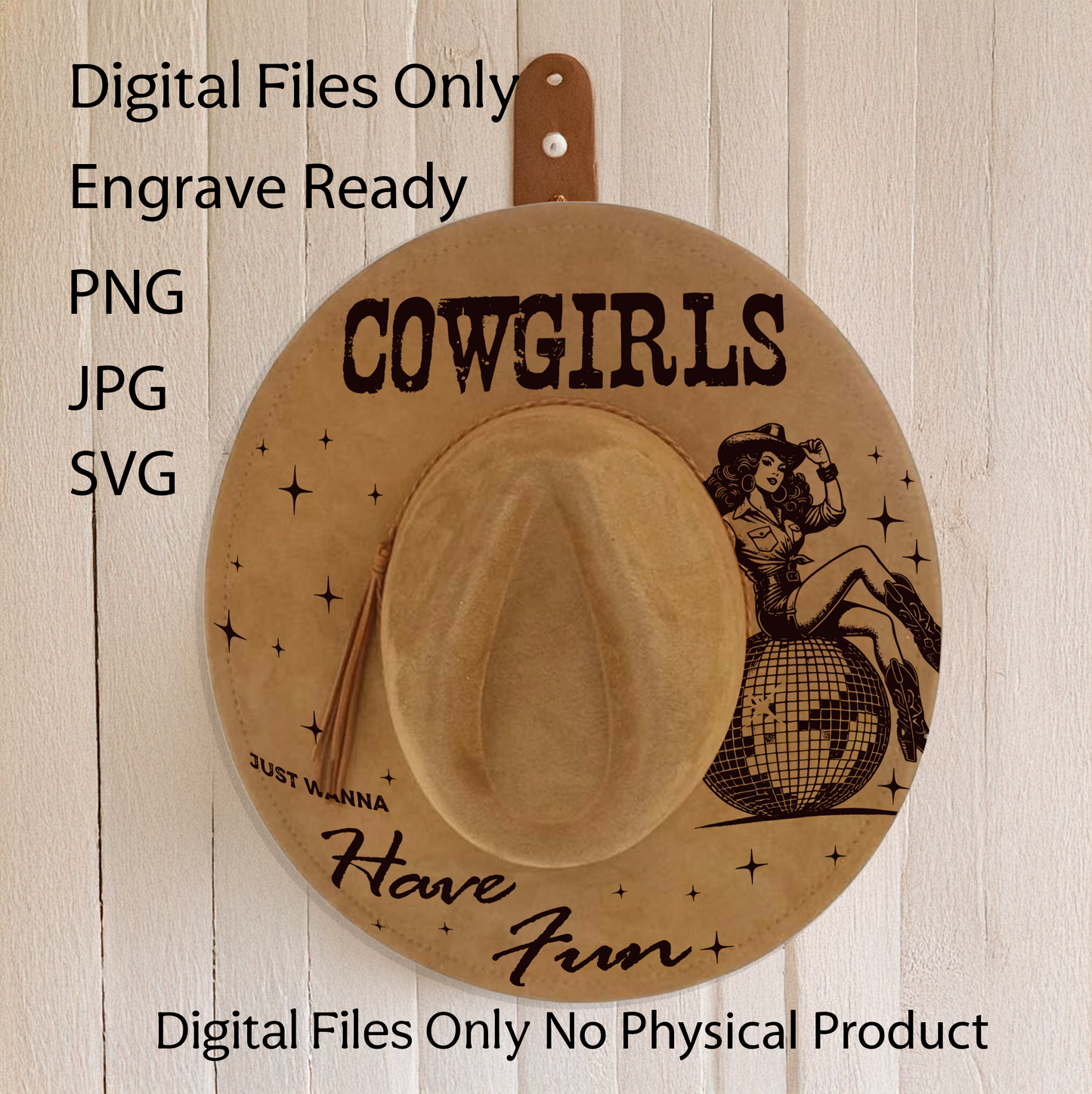 Hat Laser Burning Designs – Digital Download (SVG, PNG, JPG 300dpi), Cowgirl, 2187