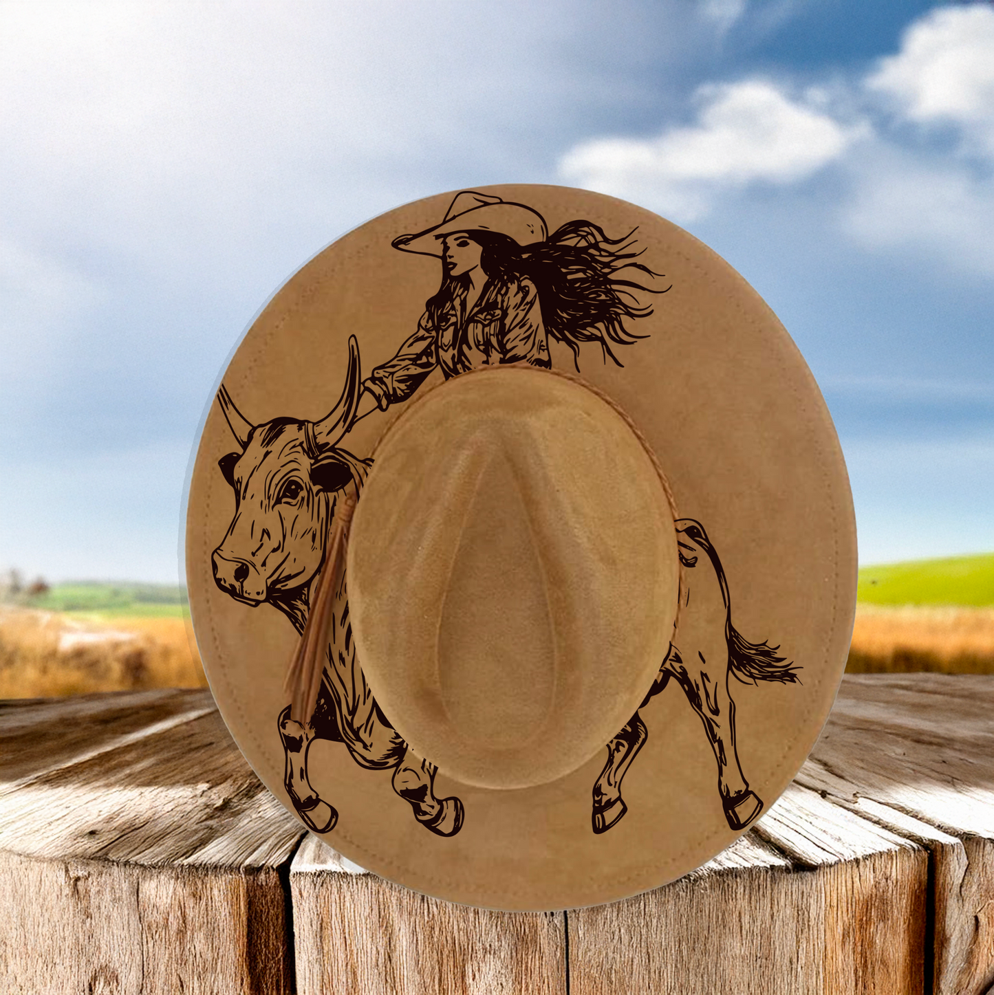 Hat Laser Burning Designs – Digital Download (SVG, PNG, JPG 300dpi), Rodeo Cowgirl, 2189