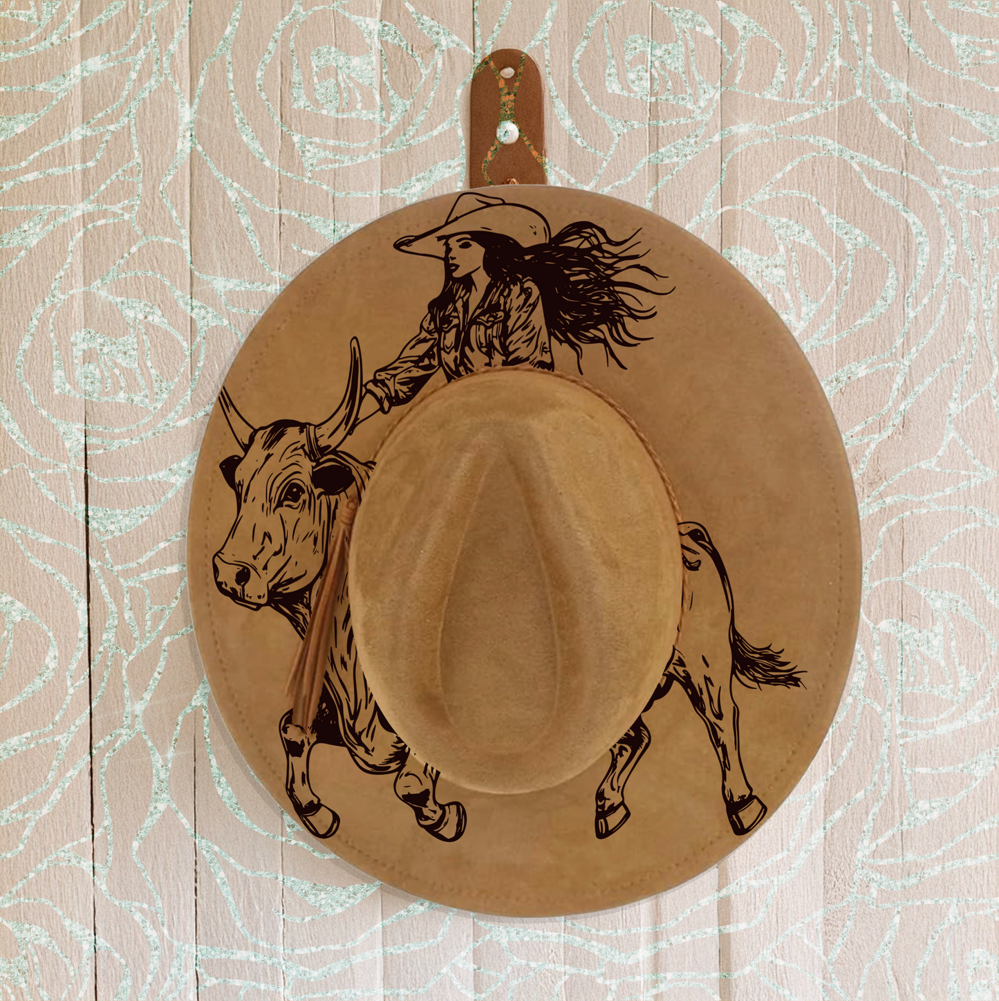 Hat Laser Burning Designs – Digital Download (SVG, PNG, JPG 300dpi), Rodeo Cowgirl, 2189