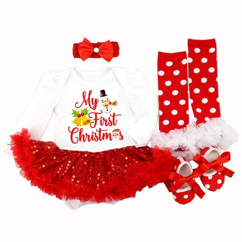 Fancy Baby Girls Clothes New Year Dress Christmas Costume Newborn Carnival Christmas Tree Santa Dresses For Girls Holiday Party