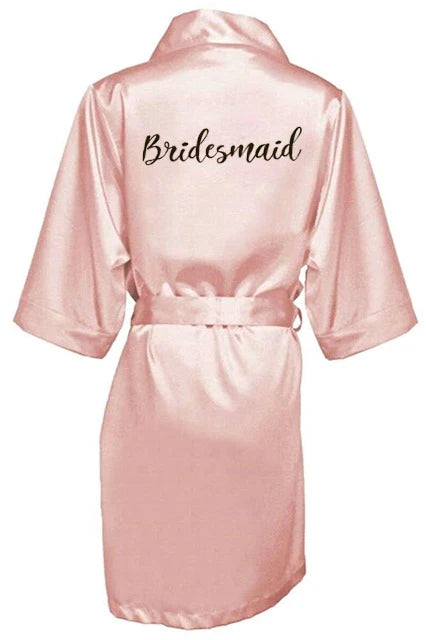 Satin Silk Robes Plus Size Wedding BathRobe Bride Bridesmaid Dress Gown Women Clothing Sleepwear Maid of Honor Rose Gold