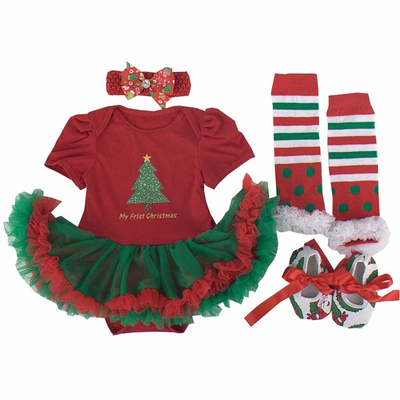 Fancy Baby Girls Clothes New Year Dress Christmas Costume Newborn Carnival Christmas Tree Santa Dresses For Girls Holiday Party