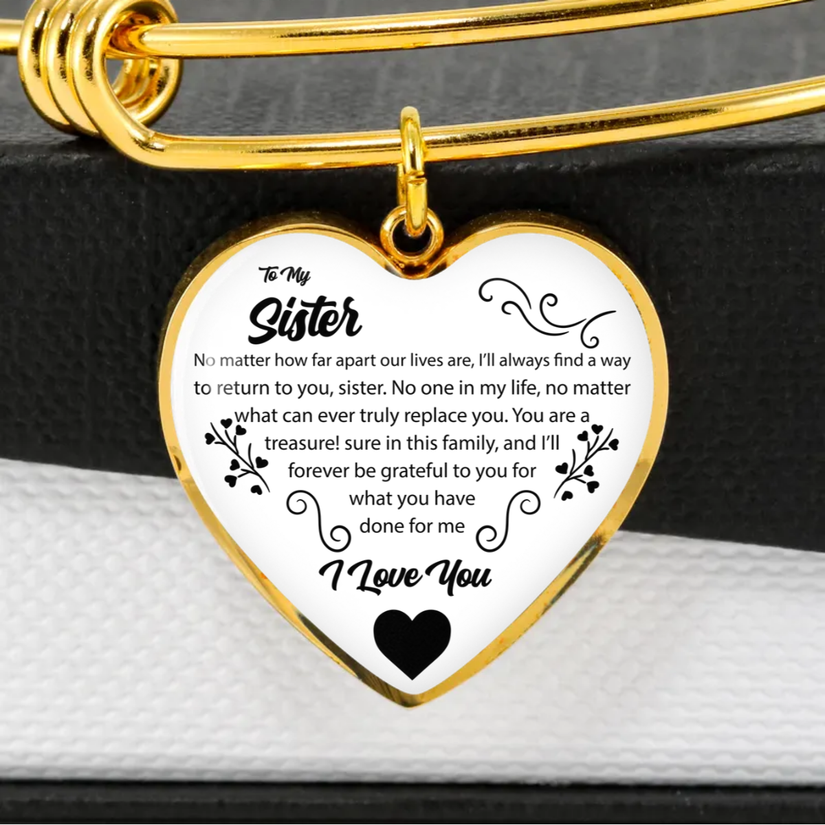 Heart Adjustable Bangle, Choose your design