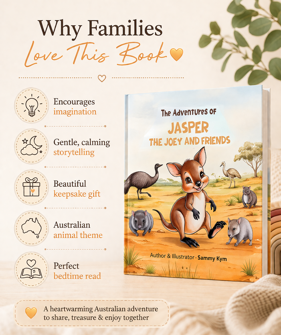 The Adventure of Jasper the Joey and Friends Large Hardcover Australian Children's Story Book