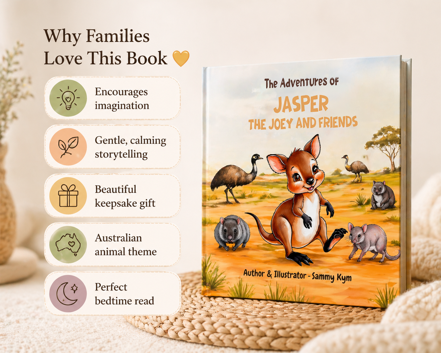 The Adventure of Jasper the Joey and Friends Large Hardcover Australian Children's Story Book