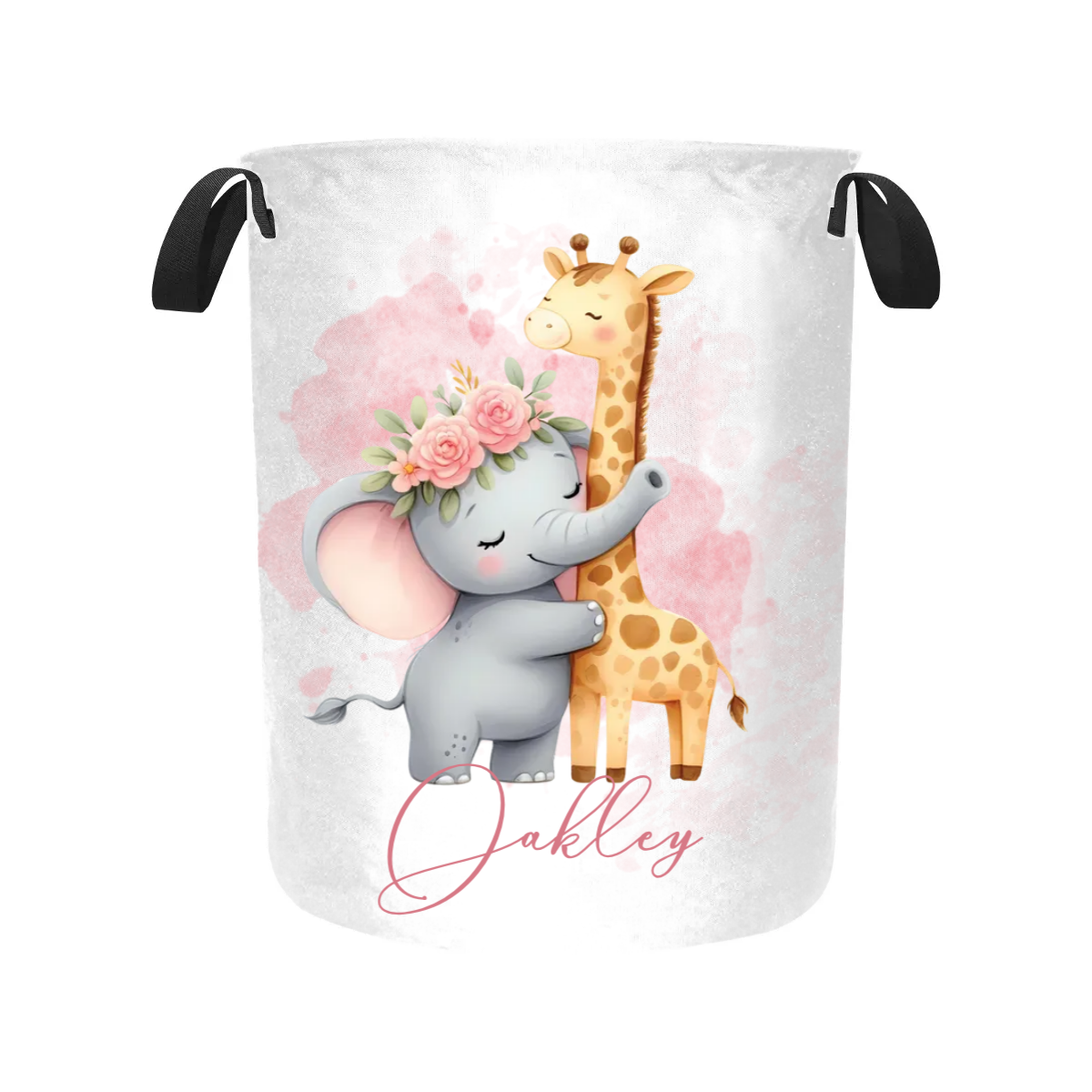 Laundry Basket Personalised Elephant and Giraffe