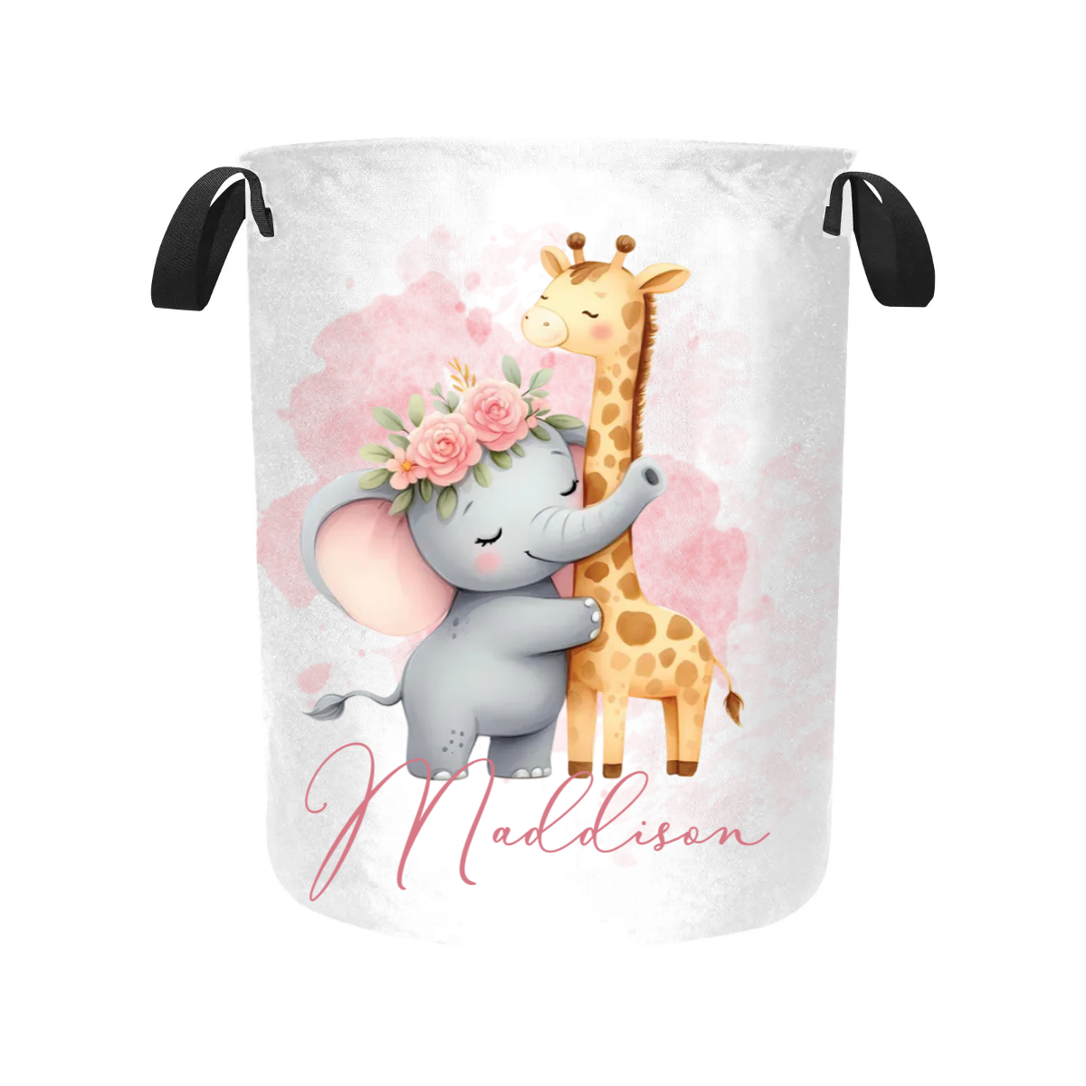 Laundry Basket Personalised Elephant and Giraffe