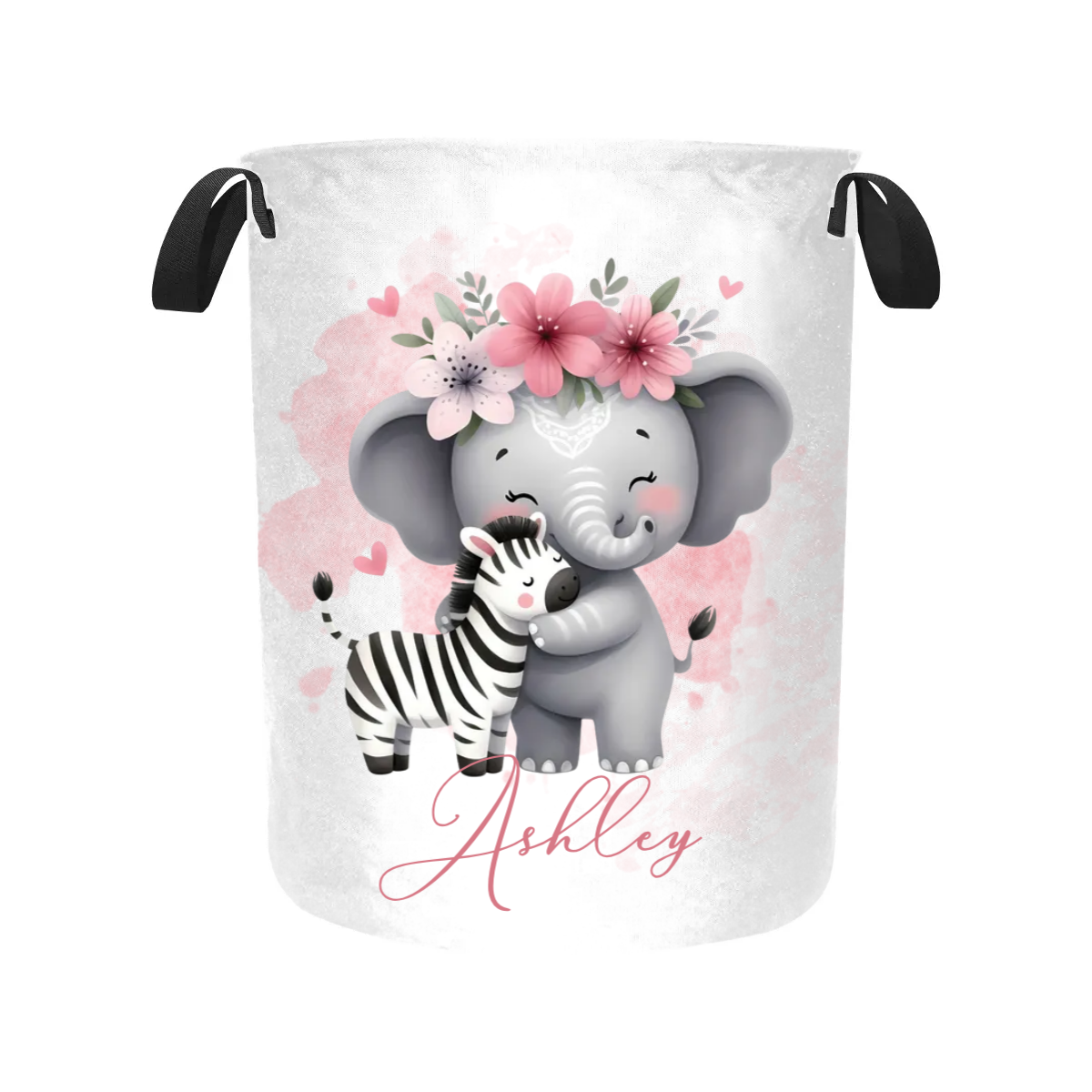 Laundry Basket Personalised Elephant and Zebra