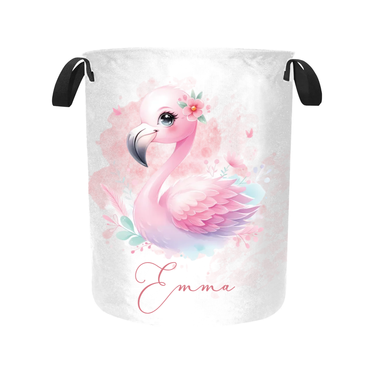 Laundry Basket Personalised Flamingo