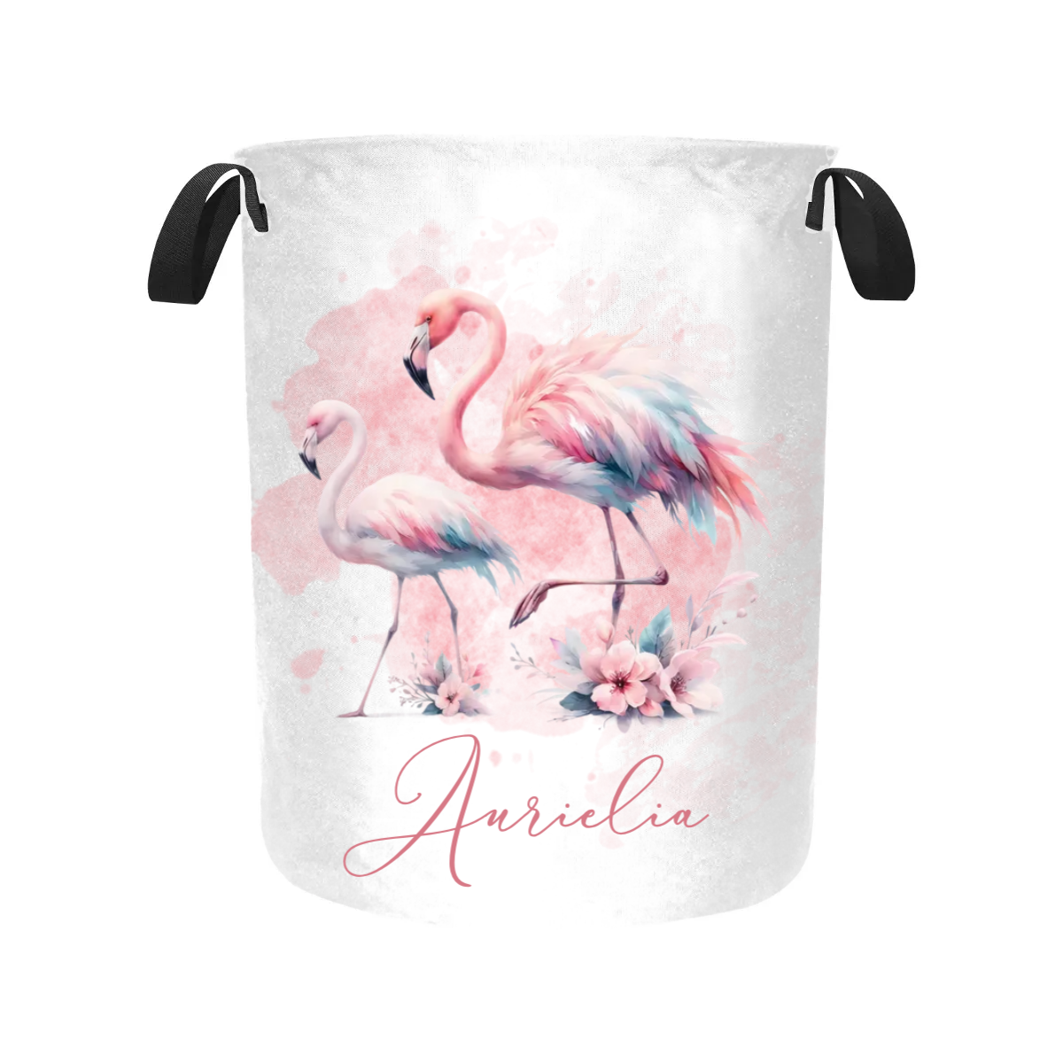 Laundry Basket Personalised Flamingos