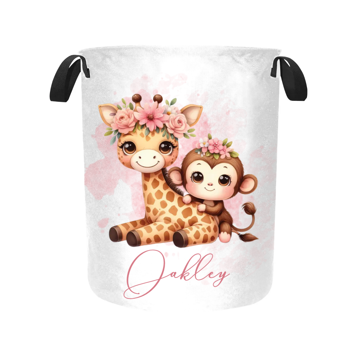 Laundry Basket Personalised Giraffe and Monkey