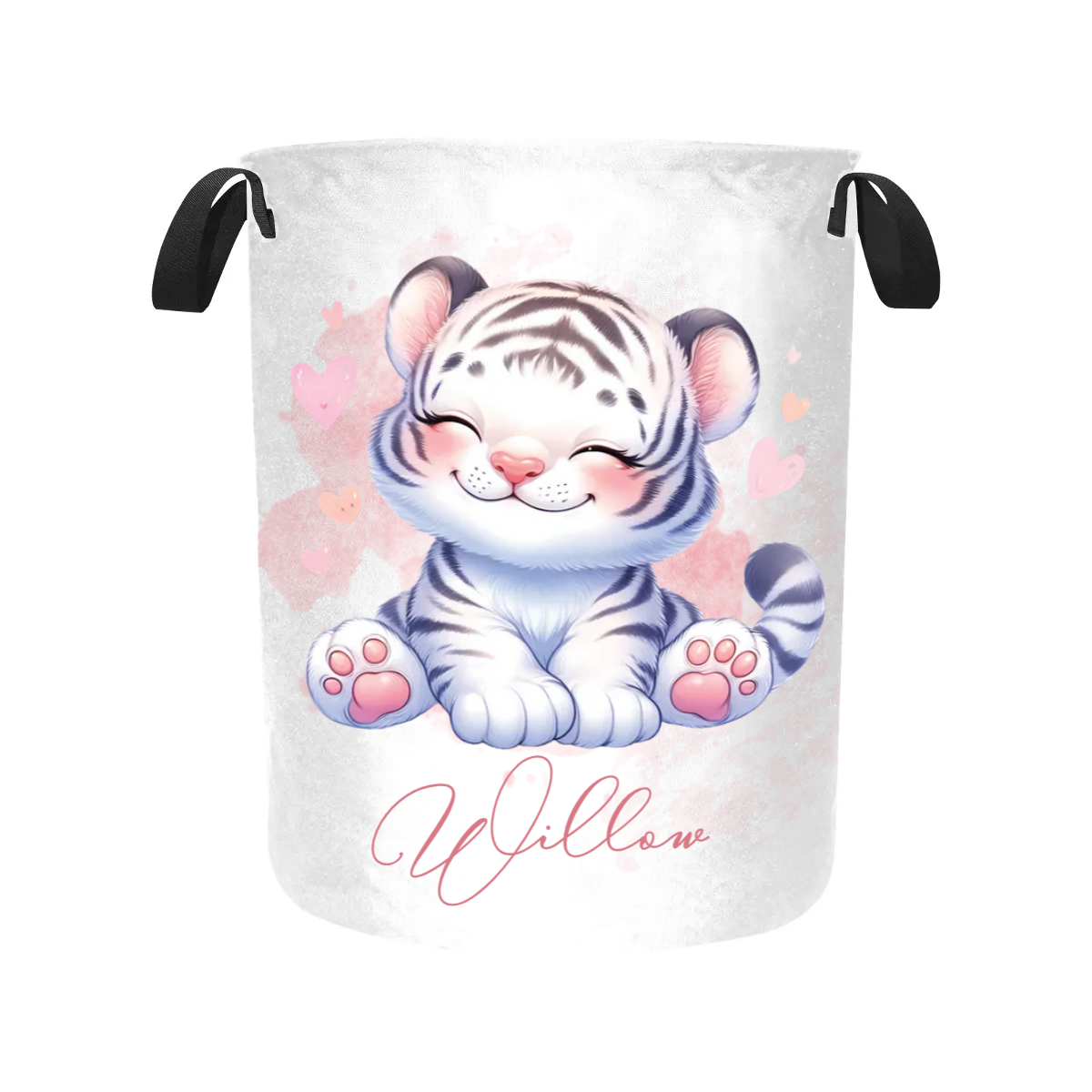 Laundry Basket Personalised White Tiger