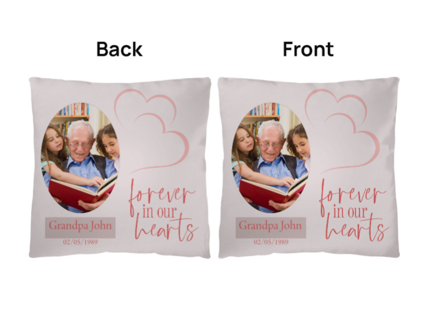Memorial Forever in Our Hearts Classic Pillow with Insert