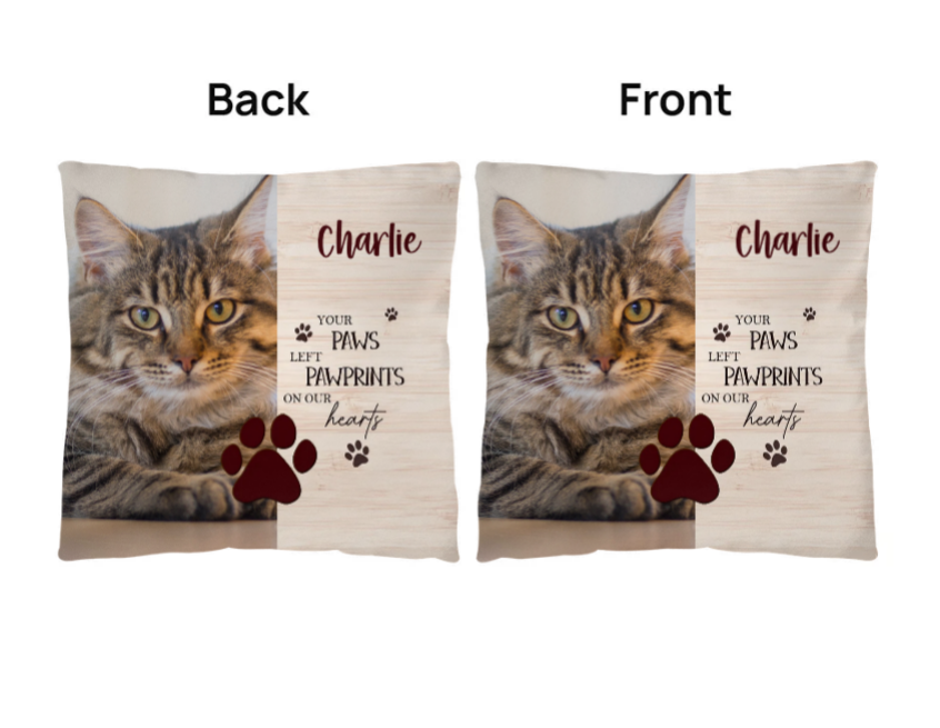 Memorial Pet, Your Paws Left Pawprints on our Hearts Classic Pillow with Insert