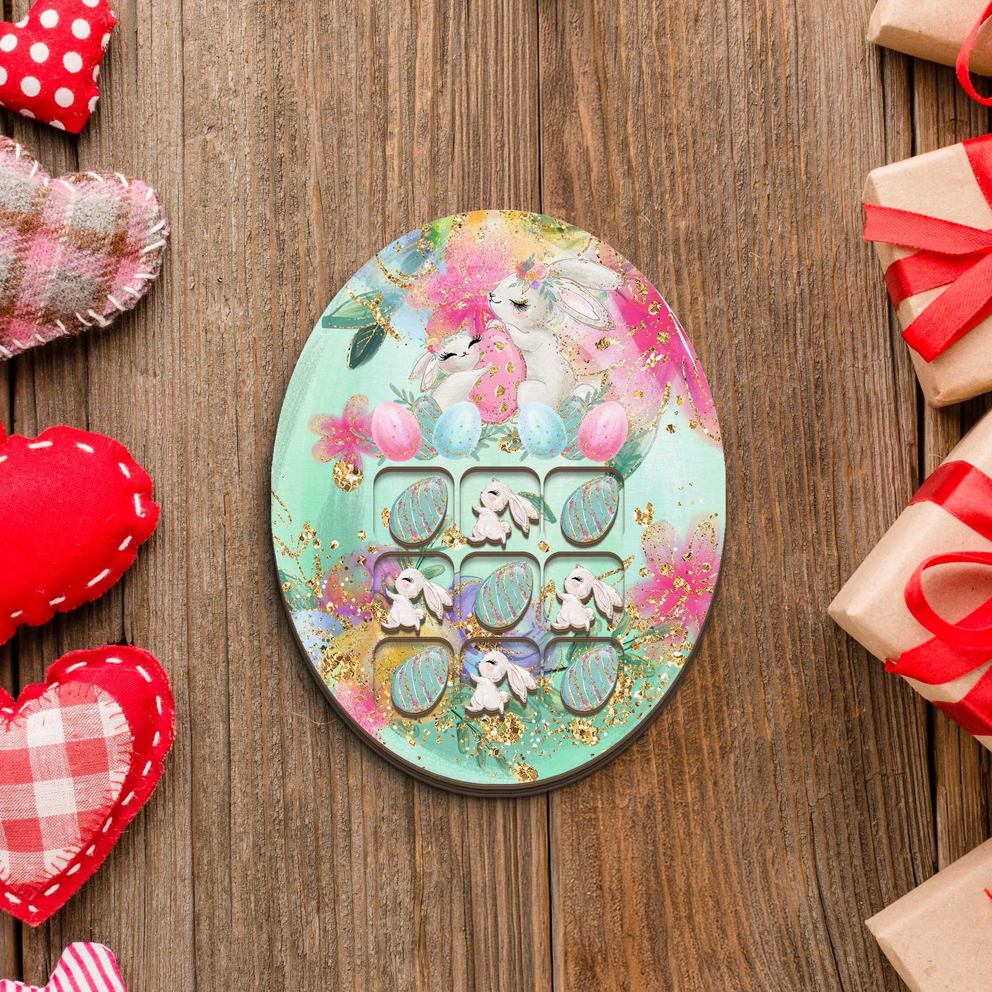 Personalised Wooden Tic Tac Toe Board – Personalised Easter Bunnies, Playful & Stylish Décor