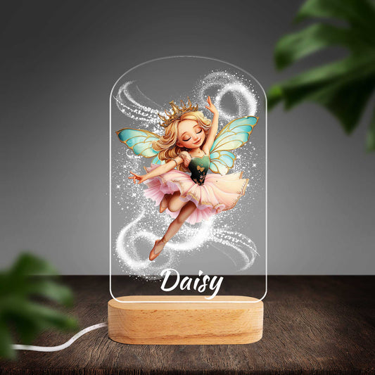Personalised Fairy Custom Shape Photo Night Light (Beech wood base)