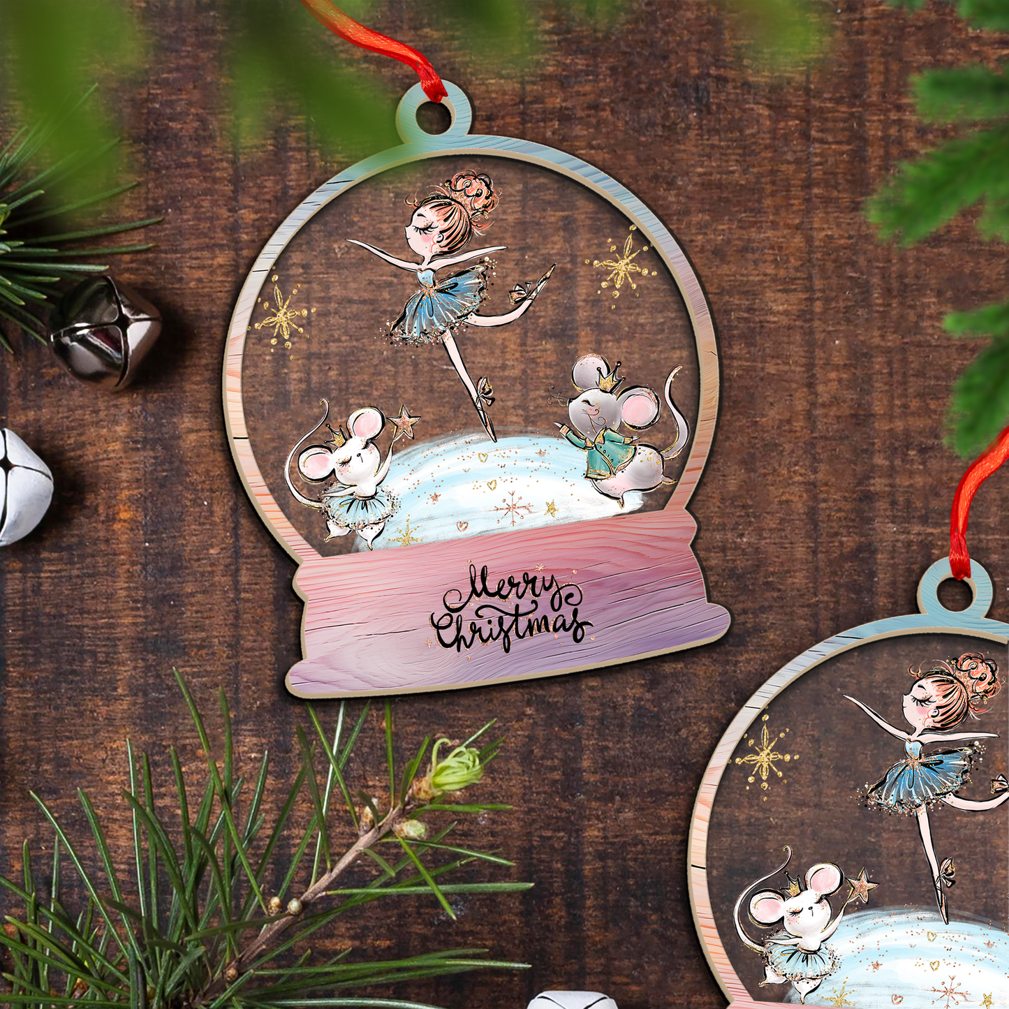 Wood and Acrylic Ornament Personalised Ballerina