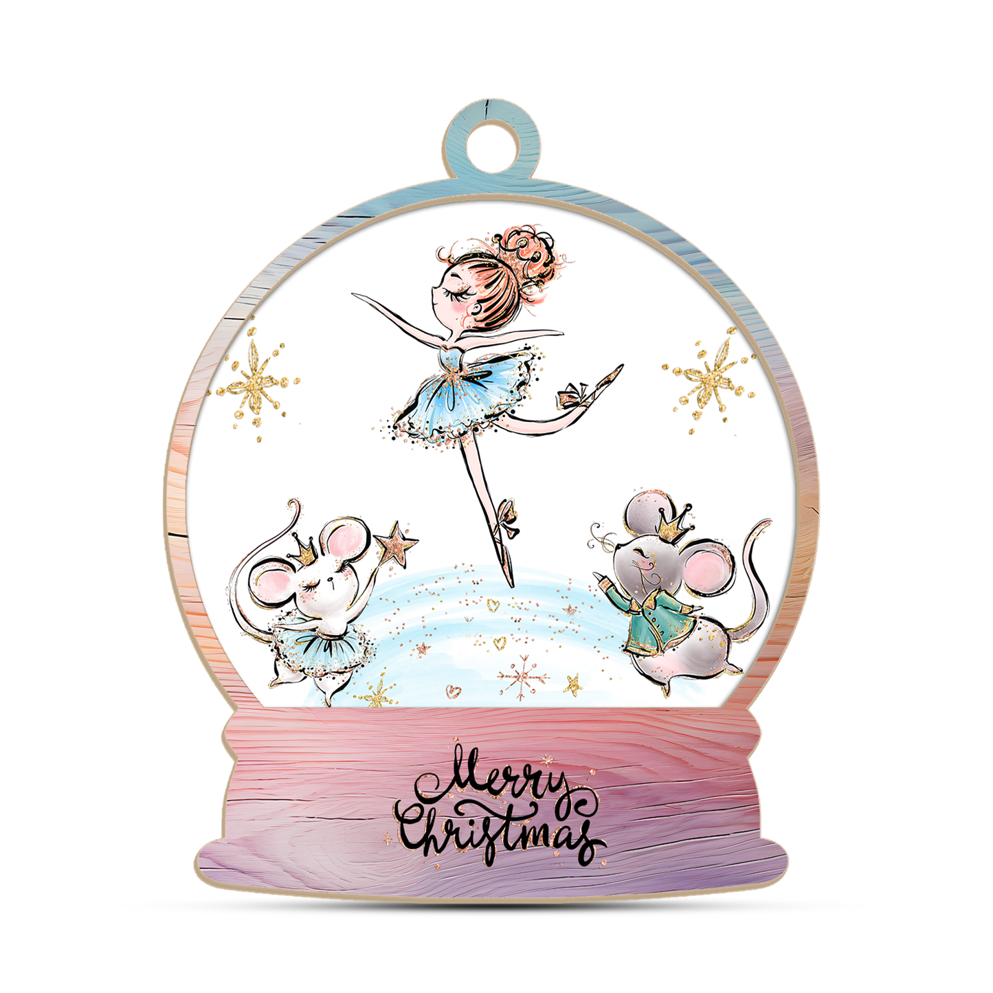 Wood and Acrylic Ornament Personalised Ballerina