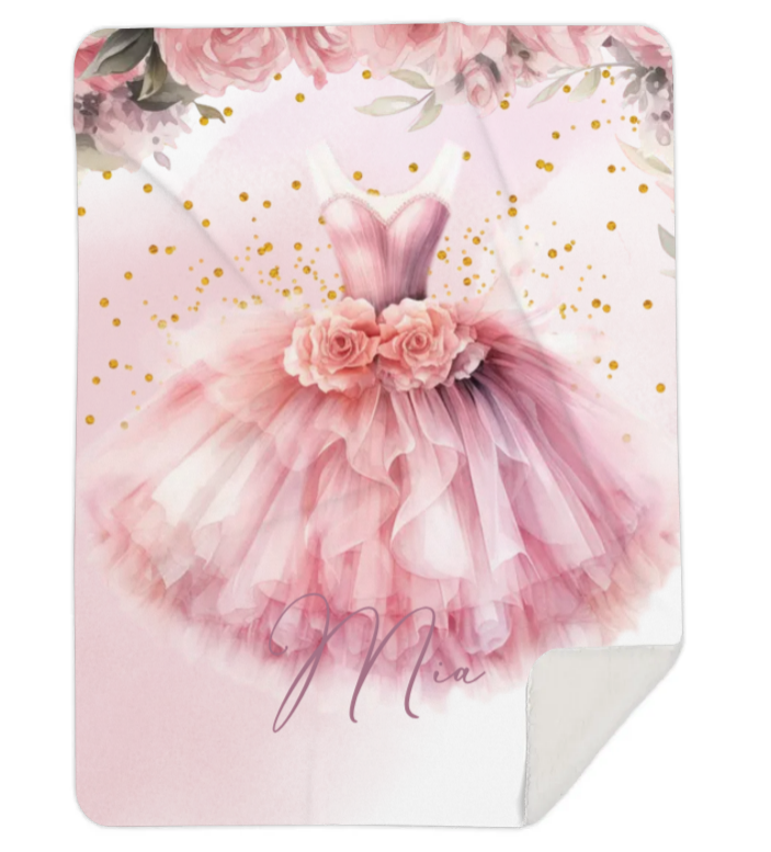 Personalised Ballerina Tutu Fleece Blanket