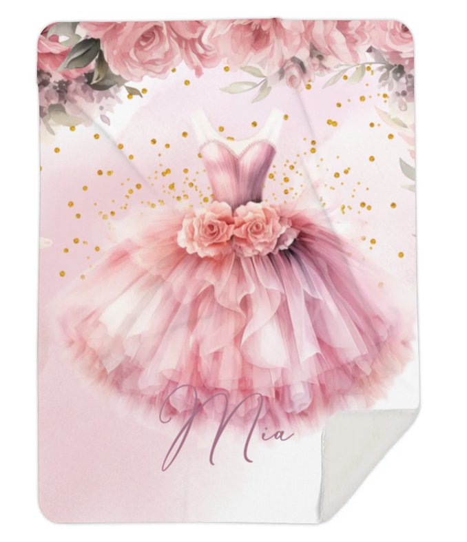 Personalised Ballerina Tutu Fleece Blanket