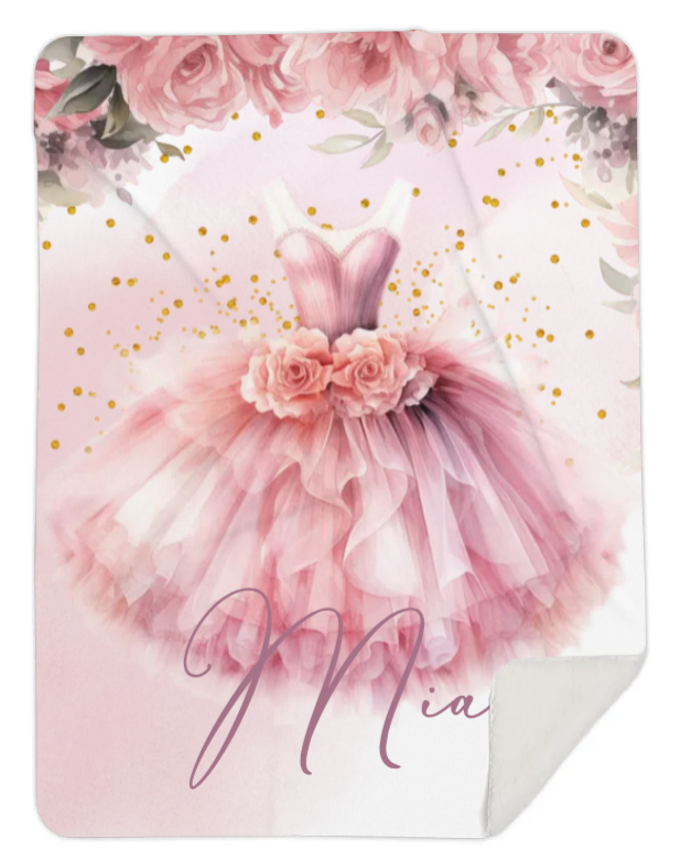 Personalised Ballerina Tutu Fleece Blanket