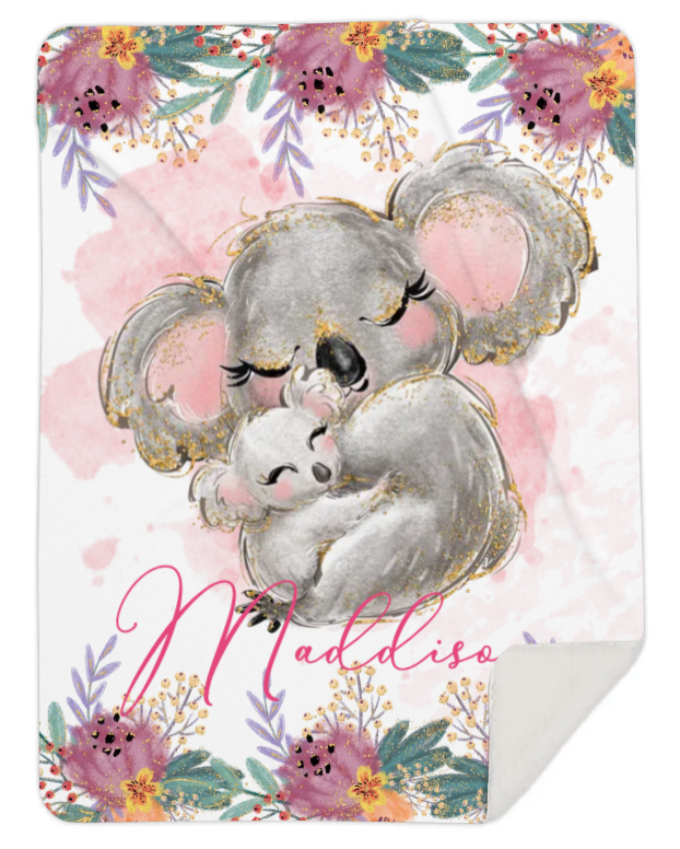 Personalised Koala Fleece Blanket