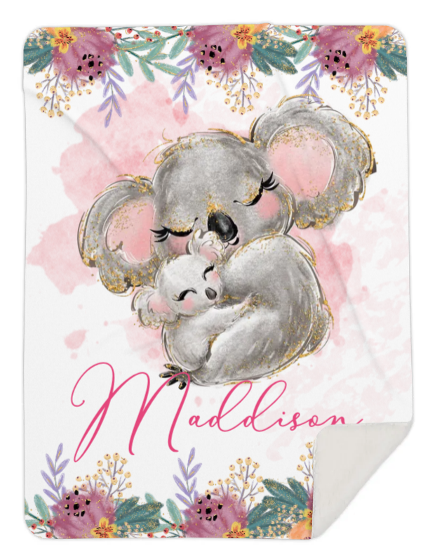 Personalised Koala Fleece Blanket