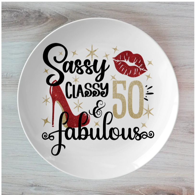 Personalised Birthday Dinner Plate Sassy Classy & Fabulous